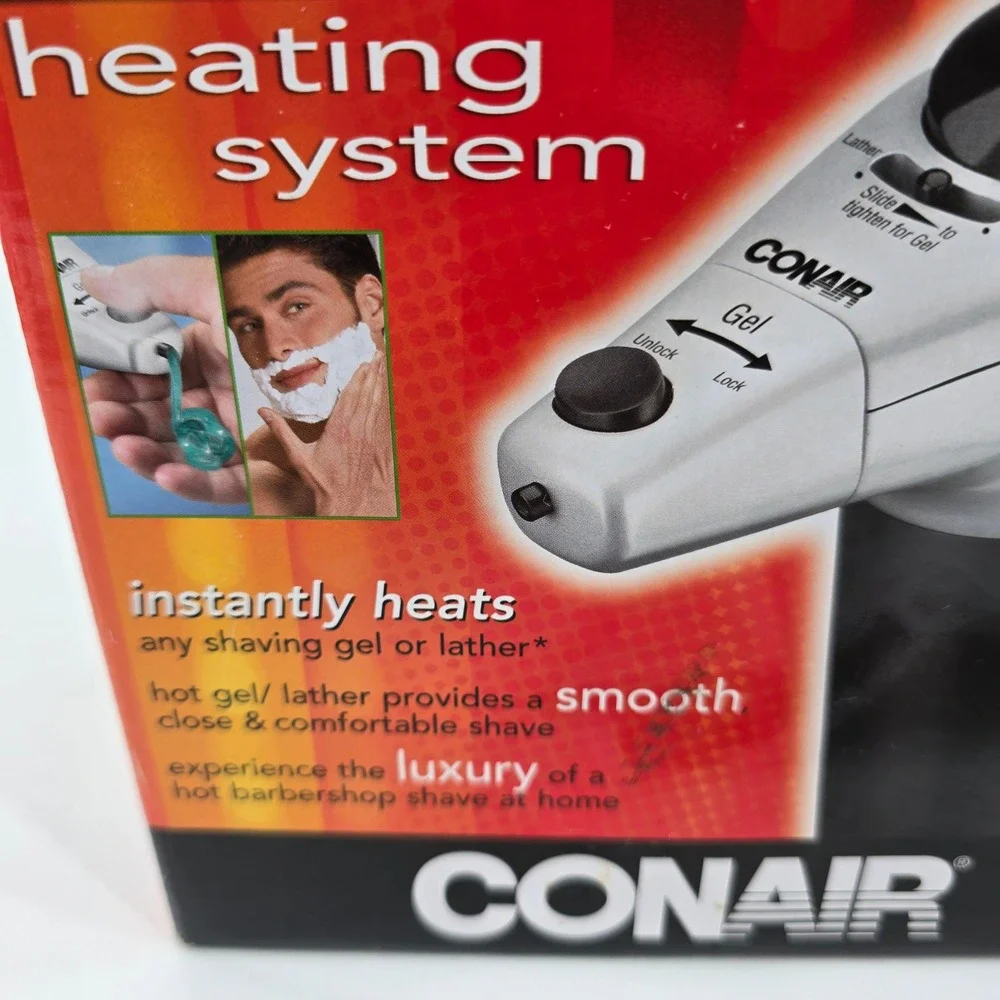 Conair Gel & Lather Heating System Mens Shaving Warmer HGL1 Black Silver
